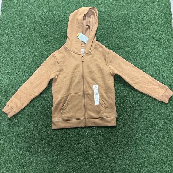Cat & Jack Other - NWT Cat & Jack Boys Size 6/7 Small Year Full Zip Hoodie Khaki / Dark Tan Color